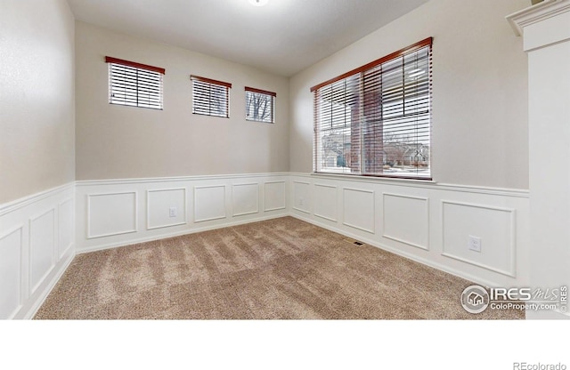 5543 Calgary St, Timnath, CO 80547 - carpeted spare room featuring a wainscoted wall and a decorative wall