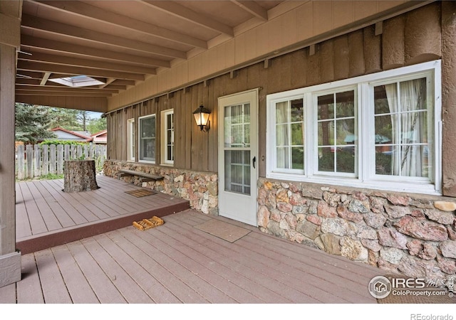 198 Poudre River Rd, Bellvue, CO 80512 - wooden terrace featuring fence