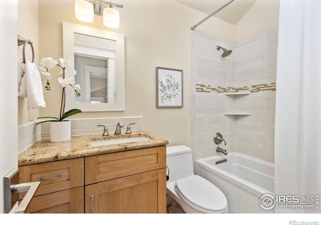 245 Spruce St, Louisville, CO 80027 - full bath featuring toilet, shower / tub combo, and vanity