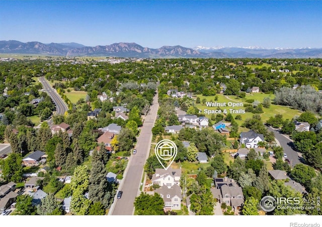 245 Spruce St, Louisville, CO 80027 - aerial view of residential area featuring mountains