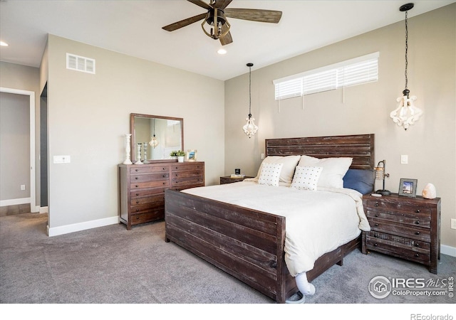 16392 Spanish Peak Way, Broomfield, CO 80023 - carpeted bedroom with baseboards, recessed lighting, and ceiling fan
