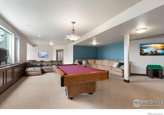 7225 Royal Country Down Dr, Windsor, CO 80550 - game room with carpet floors, billiards table, and recessed lighting