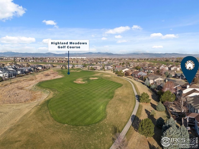 7225 Royal Country Down Dr, Windsor, CO 80550 - aerial view of residential area with a mountain backdrop and a golf club