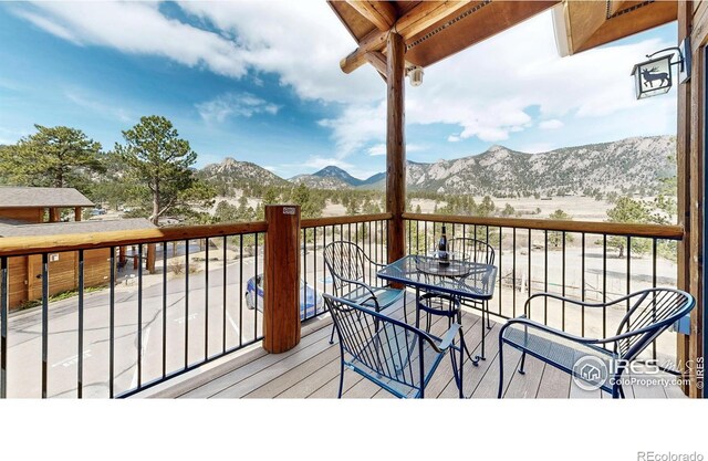 221 Twin Owls Ln Unit F-6, Estes Park, CO 80517 - wooden deck featuring a mountain view