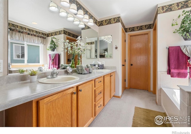461 Scenic Dr, Loveland, CO 80537 - full bath featuring double vanity, a sink, and a bath