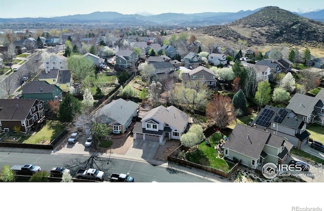 461 Scenic Dr, Loveland, CO 80537 - birds eye view of property with a residential view and a mountain view