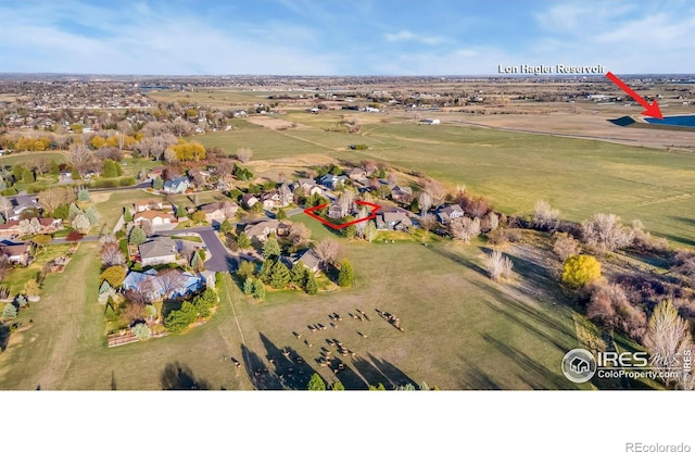 4939 Yoke Ct, Loveland, CO 80537 - aerial overview of property's location with nearby suburban area