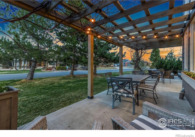 4939 Yoke Ct, Loveland, CO 80537 - view of patio / terrace featuring a pergola and outdoor dining space