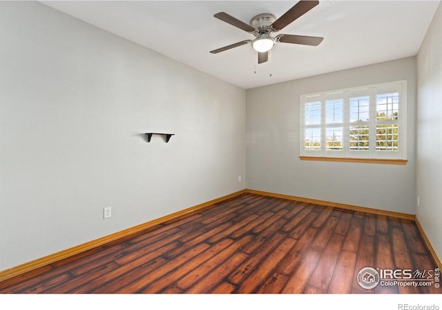 4603 Chokecherry Trl Unit 5, Fort Collins, CO 80526 - spare room featuring hardwood / wood-style floors and a ceiling fan