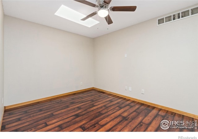 4603 Chokecherry Trl Unit 5, Fort Collins, CO 80526 - spare room with wood finished floors, ceiling fan, and a skylight