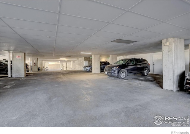 view of parking garage