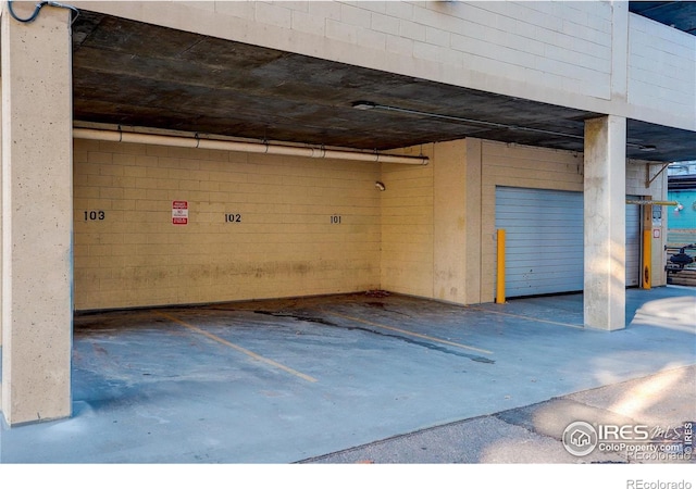 view of parking garage