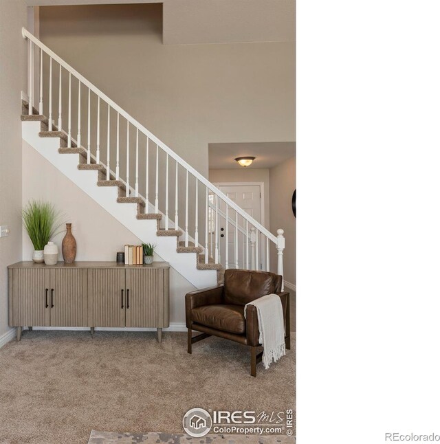 4748 Westbury Dr, Fort Collins, CO 80526 - staircase featuring baseboards and carpet