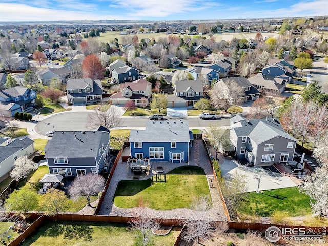 birds eye view of property featuring a residential view