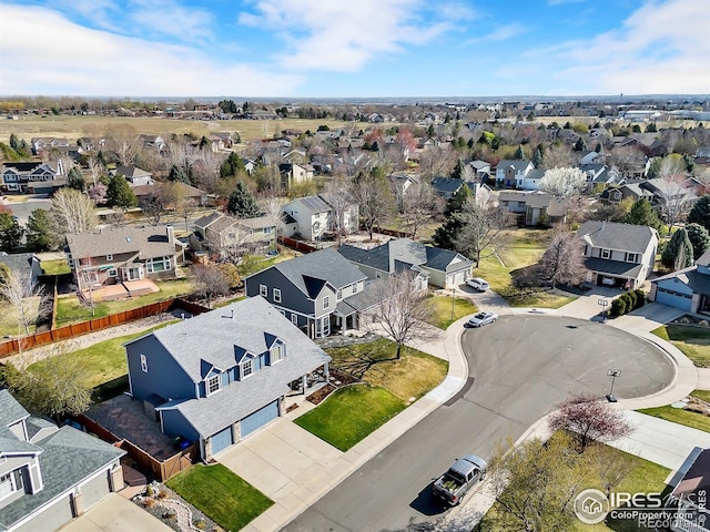 aerial view featuring a residential view