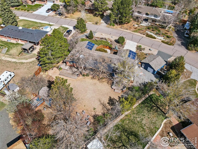drone / aerial view with a residential view