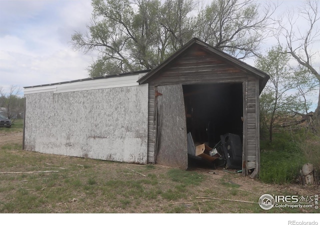 view of shed