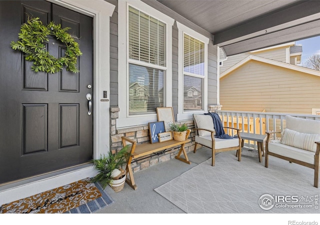 248 Muscovey Ln, Johnstown, CO 80534 - view of exterior entry featuring a porch