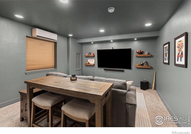 248 Muscovey Ln, Johnstown, CO 80534 - carpeted dining area with a wall unit AC, baseboards, and recessed lighting