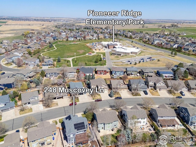 248 Muscovey Ln, Johnstown, CO 80534 - drone / aerial view with a residential view