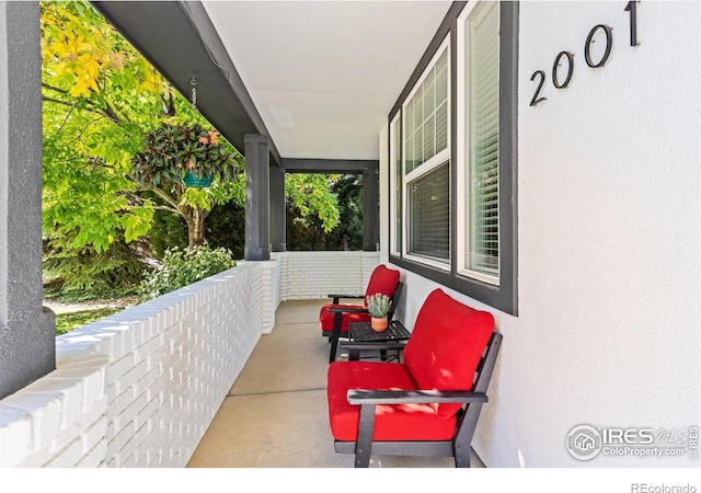 view of patio with covered porch