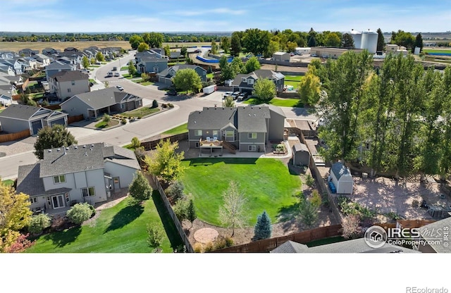 aerial view with a residential view