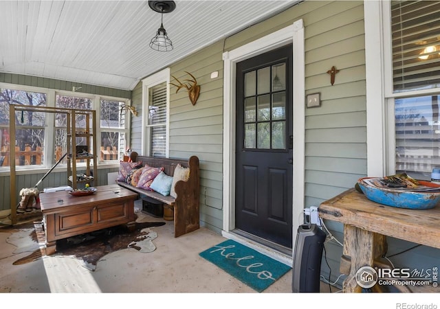 property entrance with a porch