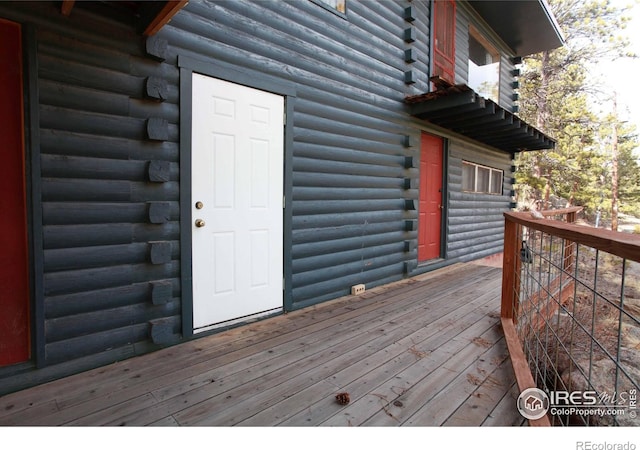 view of wooden deck