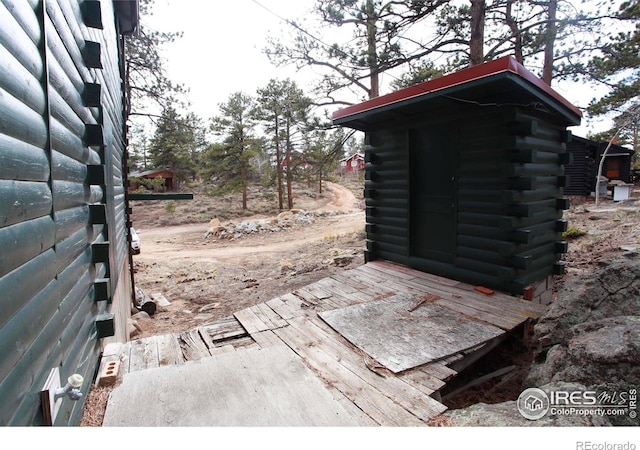 view of shed