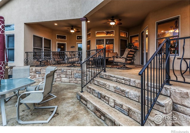 432 Valley View Rd, Loveland, CO 80537 - view of patio featuring outdoor dining space and ceiling fan