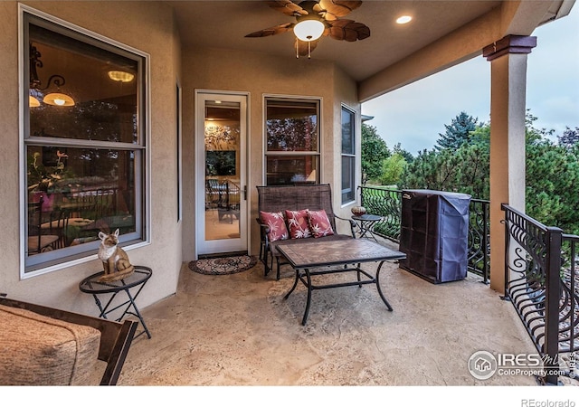 432 Valley View Rd, Loveland, CO 80537 - balcony with ceiling fan