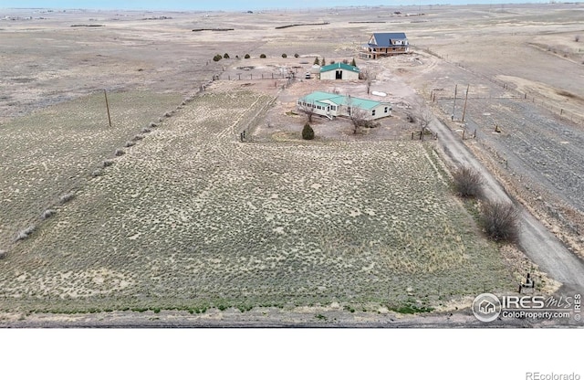drone / aerial view with a rural view