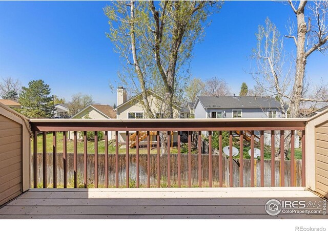 104 Pheasant Run, Louisville, CO 80027 - wooden deck with a residential view