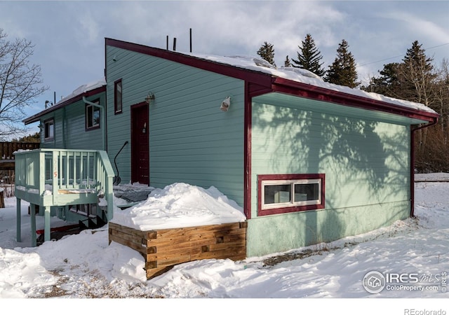 view of snowy exterior