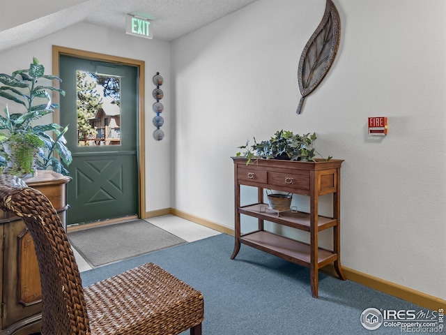 1155 S Saint Vrain Ave Unit 1-3, Estes Park, CO 80517 - entrance foyer with baseboards, carpet flooring, and a textured ceiling