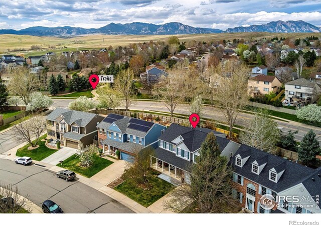 2225 Clayton Cir, Superior, CO 80027 - bird's eye view with a residential view and a mountain view