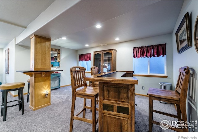 2225 Clayton Cir, Superior, CO 80027 - game room with baseboards, recessed lighting, and light colored carpet