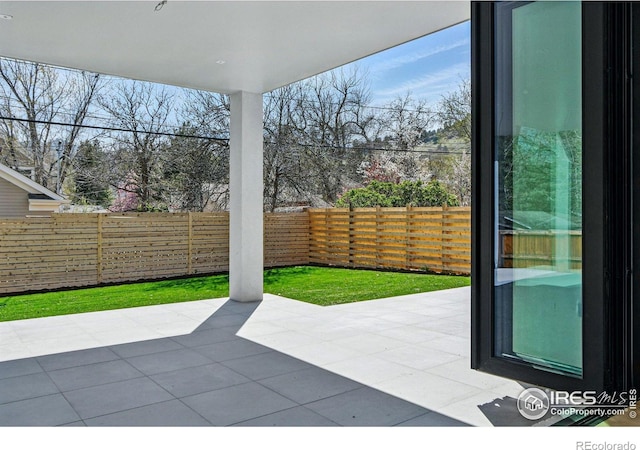 view of patio / terrace with a fenced backyard