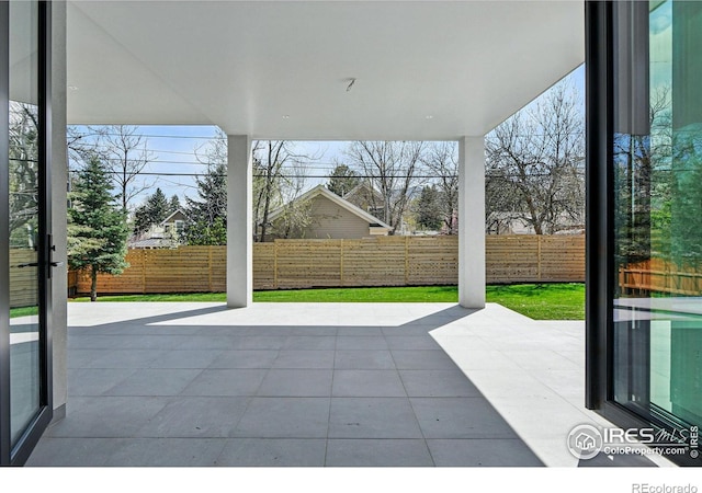 view of patio with a fenced backyard