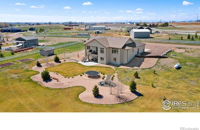 drone / aerial view featuring a rural view