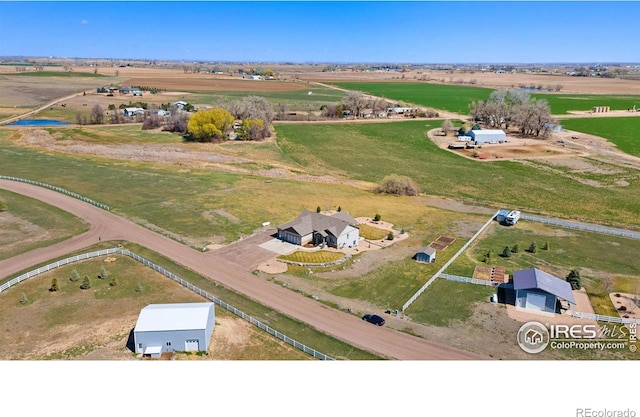 drone / aerial view with a rural view