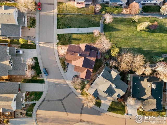 drone / aerial view with a residential view