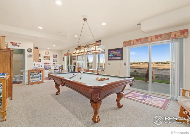 7421 18th St, Greeley, CO 80634 - rec room with carpet flooring, a wealth of natural light, recessed lighting, and pool table