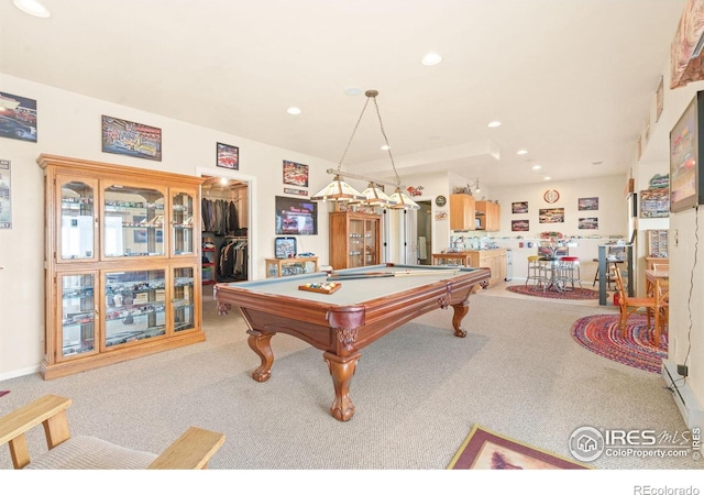 7421 18th St, Greeley, CO 80634 - playroom with recessed lighting, billiards, and carpet