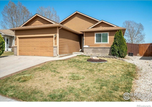 1114 Berwick Ct, Fort Collins, CO 80524 - single story home featuring a garage, brick siding, and concrete driveway