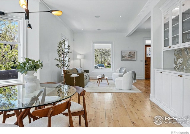 563 Arapahoe Ave, Boulder, CO 80302 - dining space featuring plenty of natural light, light wood-style flooring, baseboards, and recessed lighting