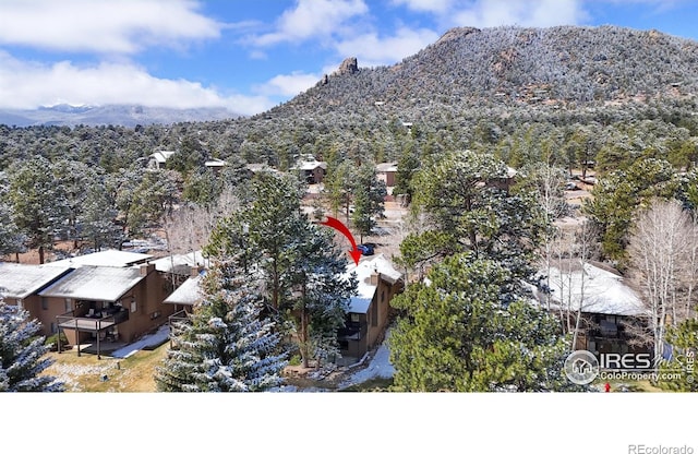 1162 Fairway Club Ln Unit 1, Estes Park, CO 80517 - bird's eye view with a mountain view