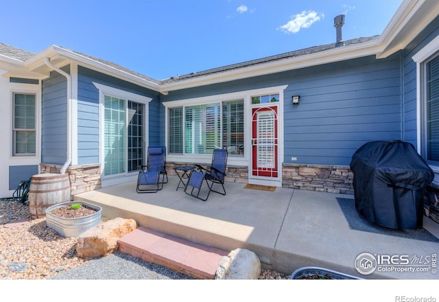 view of patio / terrace featuring a grill