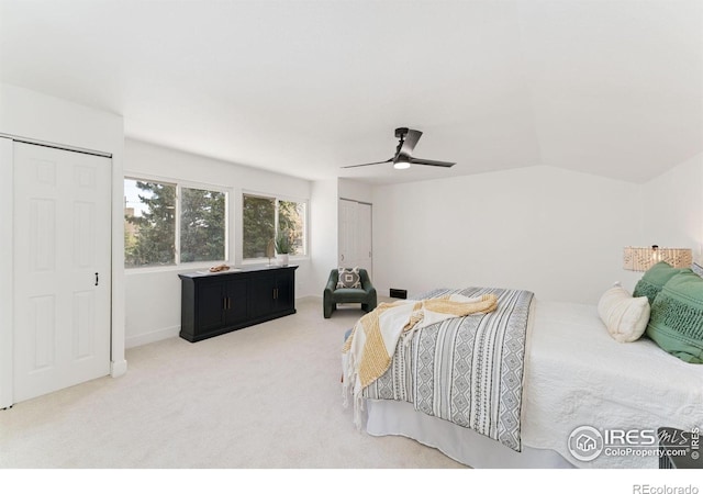 7102 S Harrison Ct, Centennial, CO 80122 - bedroom featuring carpet flooring, ceiling fan, and lofted ceiling