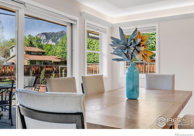 195 S 35th St, Boulder, CO 80305 - dining room with a mountain view and a wealth of natural light